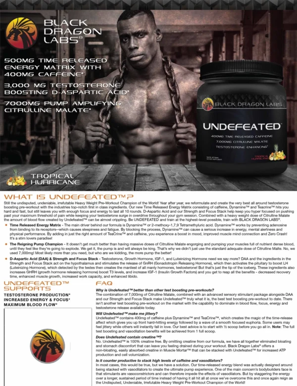 Black Dragon Labz Undefeated Mango Pre-Workout - Image 2