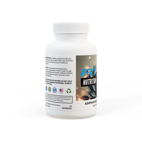 Ashwagandha and Black Pepper Supplement (60 capsules) - Image 2